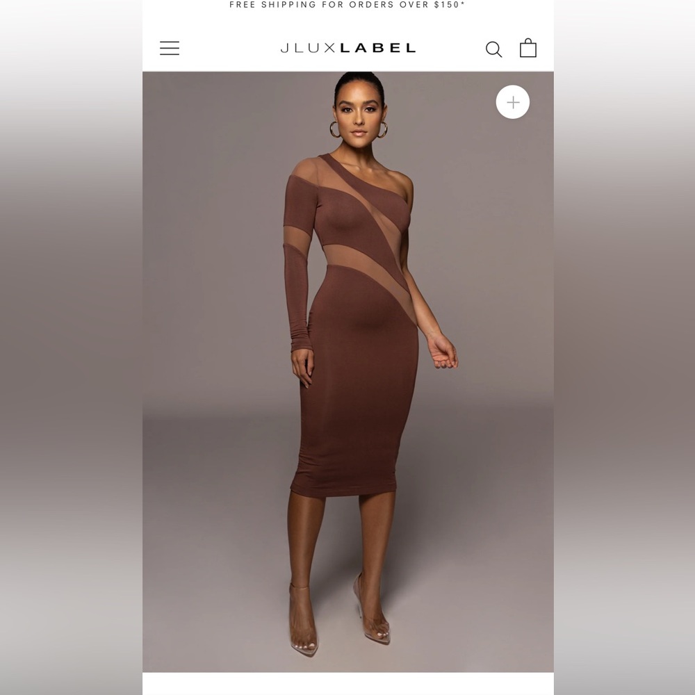 BEAUTIFUL BROWN AND NUDE MESH JLUXLABEL DRESS!